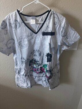 Betty Boop Carousel Scrub Top Size Large